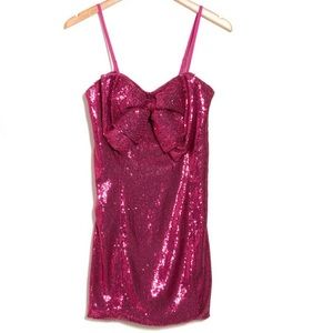 NWT Torn by Ronny Kobo Lindsay Dress, Sequin Bow Mini Dress